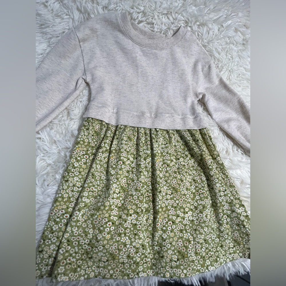 Carter's Beige and Green Floral Dress